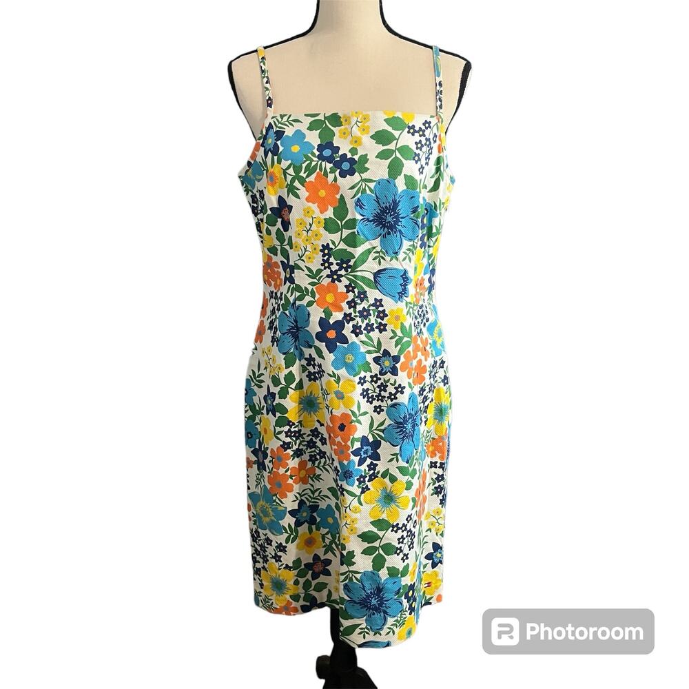 Tommy Hilfiger | Women's Bright Retro Floral 100% Cotton Summer Dress Sz 10